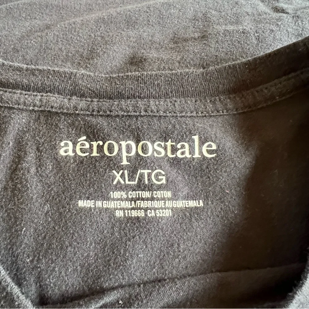 Aeropostale XL Black Purple Aero 87 Shirt Top Tee - Picture 3 of 3